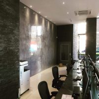 Commercial Venetian Plastering for London Office Reception Area
