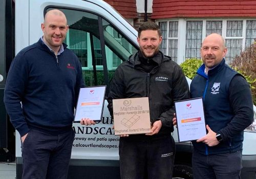 Alcourt Landscapes Celebrates Regional Awards for Excellence in Driveway Transformation and Creative Use of Marshalls Products - Alcourt Landscapes